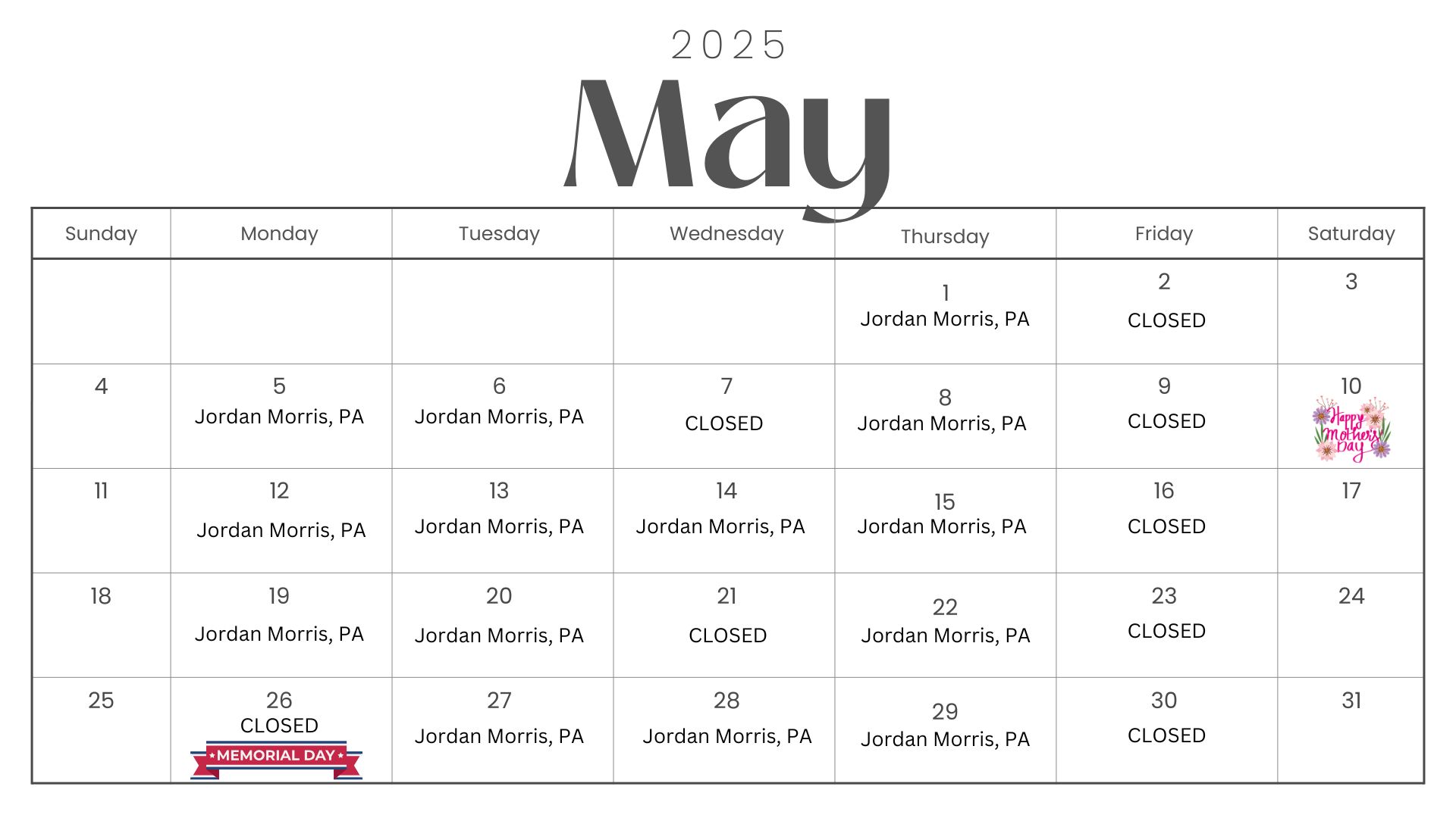 Rushville Clinic Schedule Image